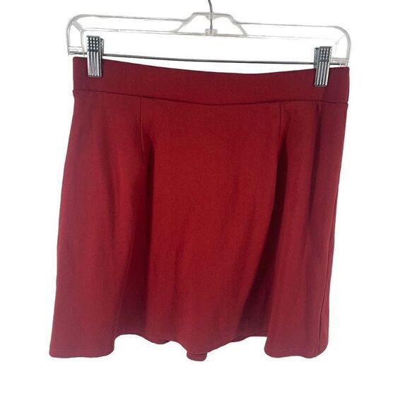 ModCloth Pleated skater Skirt Mini Flared Elastic Waist Stretch Red Size Medium - Picture 11 of 12